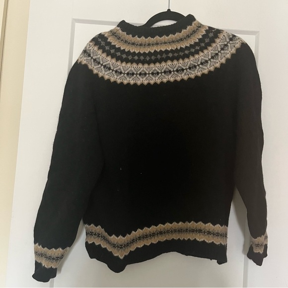 Eddie Bauer Collectibles Handknit 💯 Wool Chunky Fairisle Sweater - Picture 6 of 7
